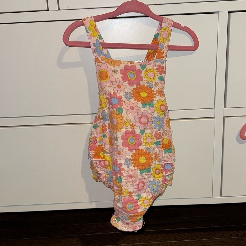 Angel dear ruffle sunsuit - flowers